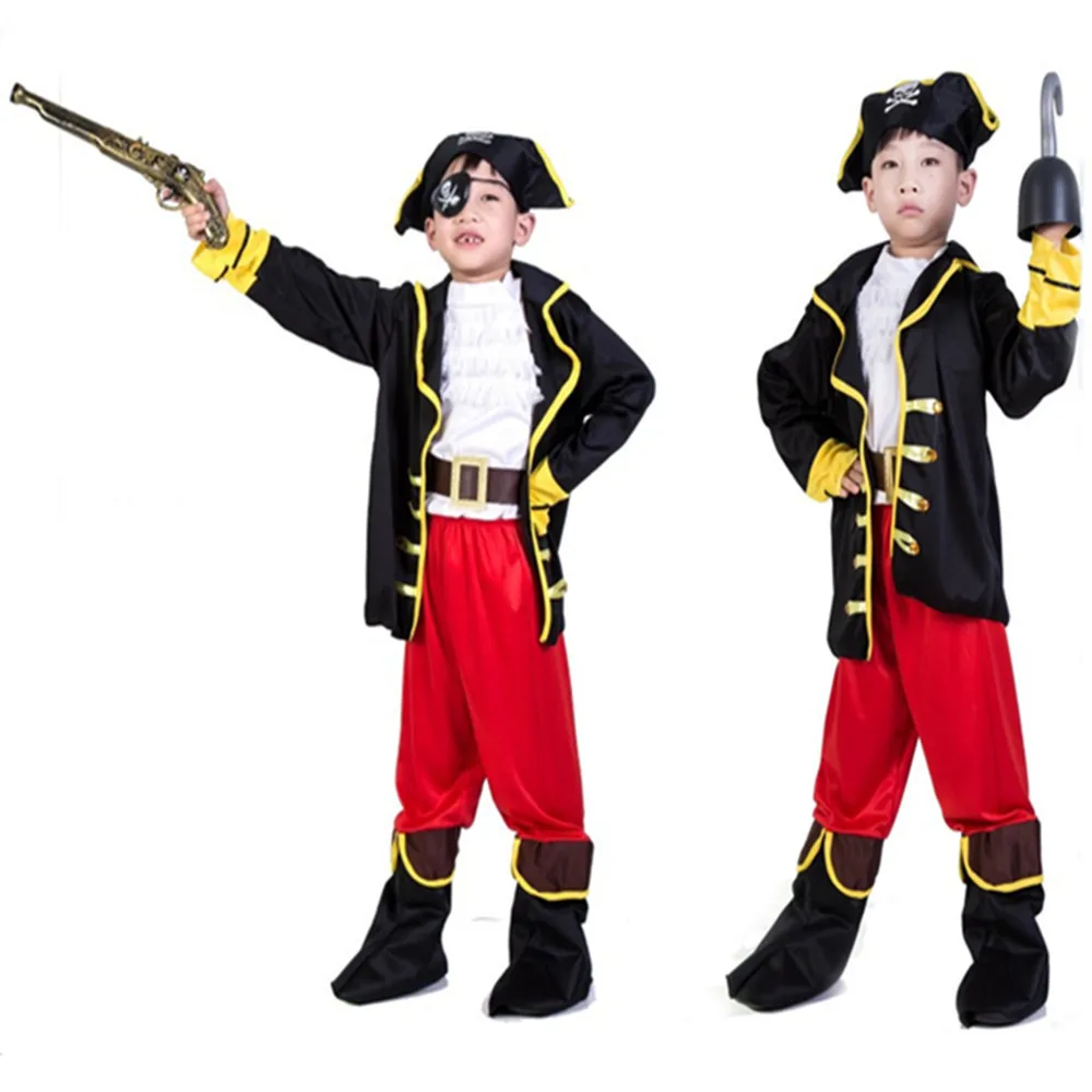 

Halloween party Supplies Pirate Capain Jack Cosplay Boy Clothing Halloween Costume for Kids Boys Children Christmas Costumes