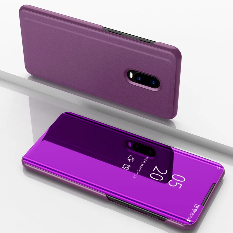 

Mirror Flip Case For Oneplus 6T Case Luxury Clear View PU Leather Smart Cover For Oneplus 6T 1+6t Phone Case for One plus 6T