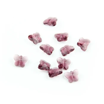 

14mm 1000pcs Lt.amethyst Middle Hole Crystal Glass Butterfly Beads For Curtain Beads Wholesales