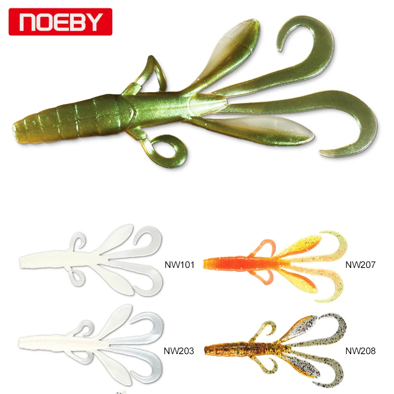 Noeby 6 pcs/lot 9.5 cm 5g Leurre de pêche Souple lézard forme leurres appâts souples Shads Leurre Souple (lot de 6)