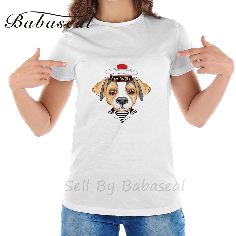 Babaseal Desainer Grafis T Shirt Lucu Kartun Anjing Top Designer