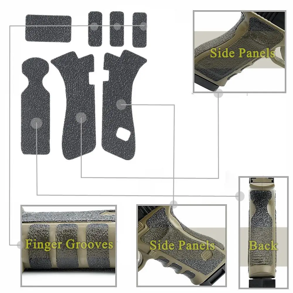 Резиновая текстурированная лента на заказ для Gen 1 5 Glock 17 18 24 31 34 35 37 пистолет рамка