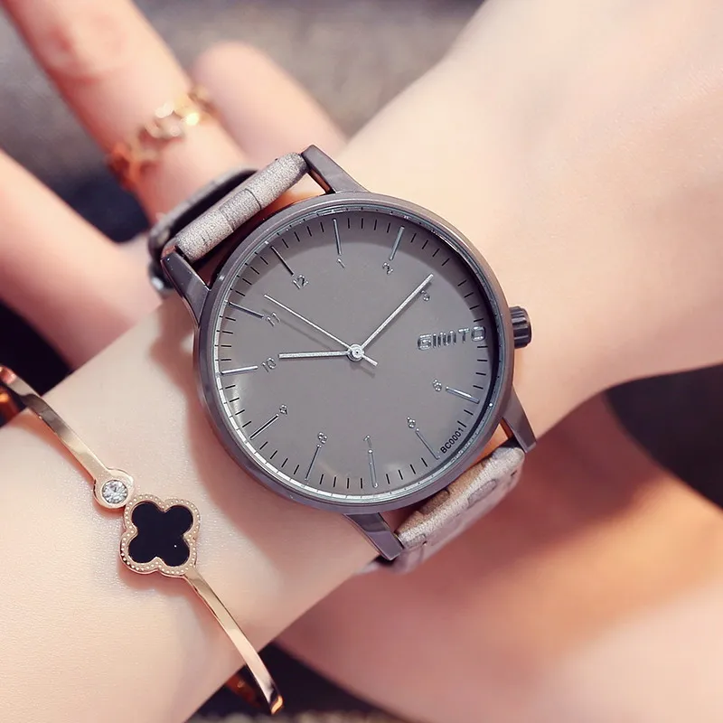 2017 GIMTO Creative Men Women Watches Leather Fashion Casual Ladies Watch Female Quartz Sport Wristwatch Relogio Feminino Montre
