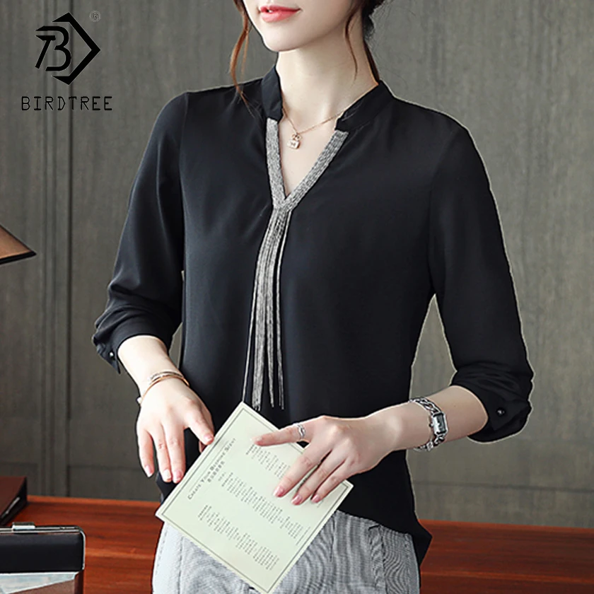 2018 Autumn New Arrival Women's Blouses Elegance V Neck