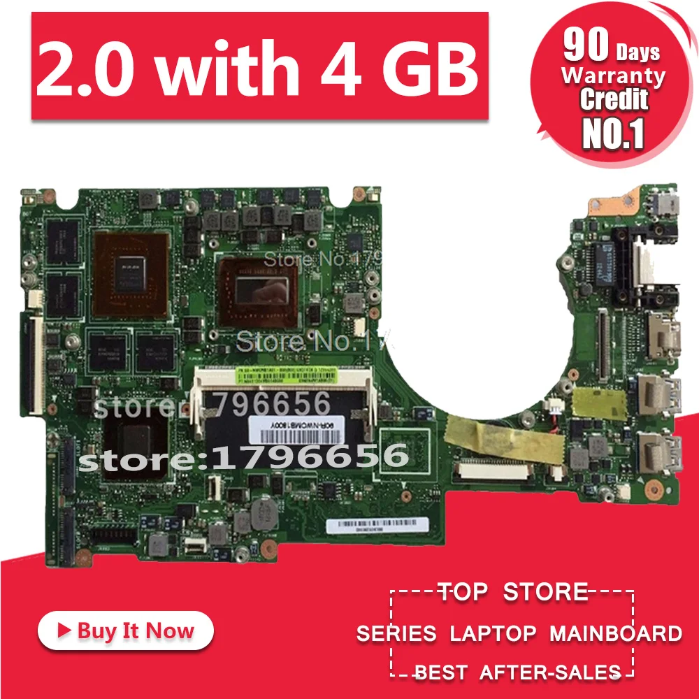 

Reboto original High quality for ASUS UX51VZ UX51VZA Notebook motherboard REV 2.0 with 4 GB RAM i7-3612QM processor GT650 2 GB