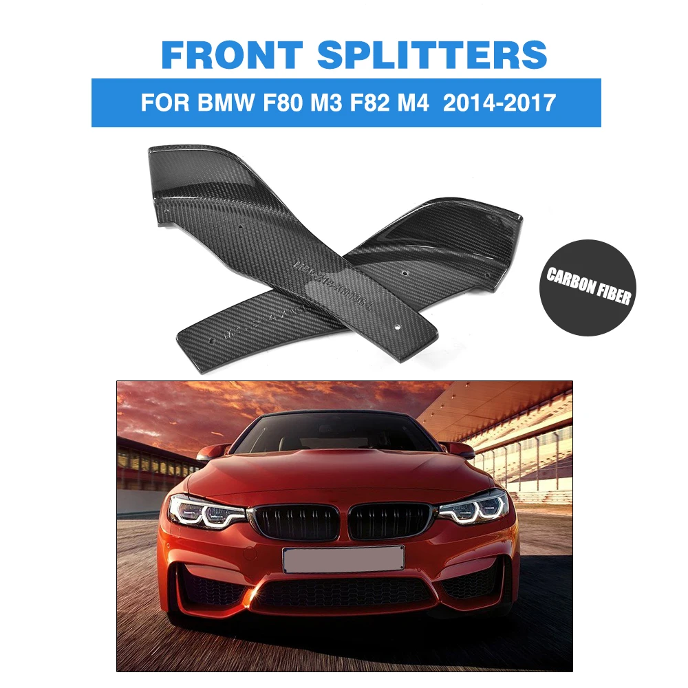 1Pair Carbon Fiber Front Bumper Splitters Lip Flaps Cupwings for BMW