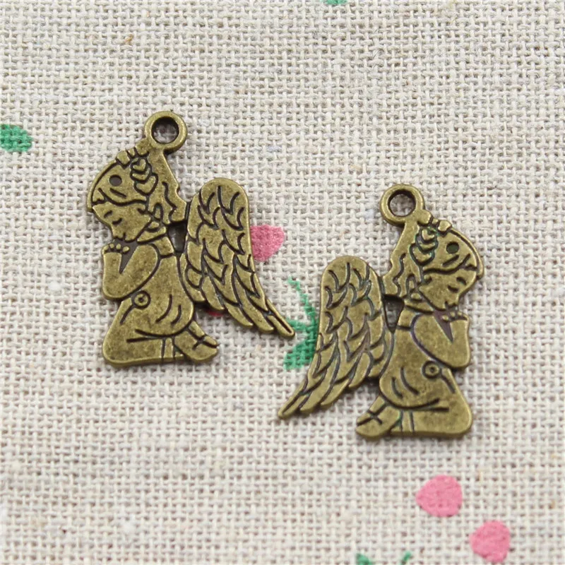 15pcs Antique Bronze Plated Charms Pendant Zinc Alloy praying angel