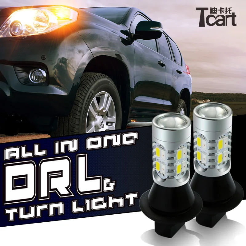 Tcart 2x Auto Led Lights DRL Daytime Running Light Turn Signals font b Lamps b font