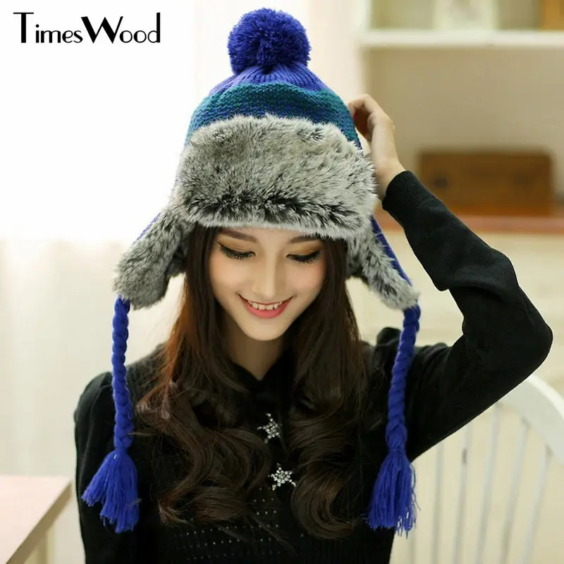 Timeswood Women Nostalgic Style Bomber Hat Russian Army Trooper Aviator