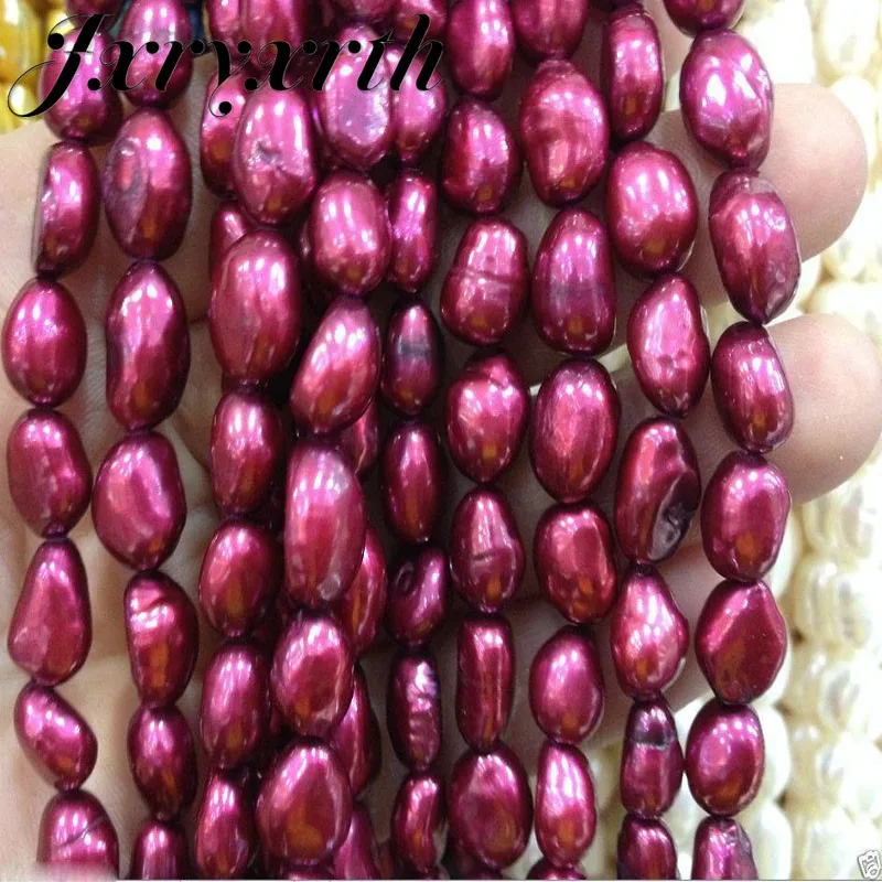 

Jxryxrth'' 2018 New Hot ! New 8-9MM irregular Red wine freshwater pearl loose beads 15 " AA05532