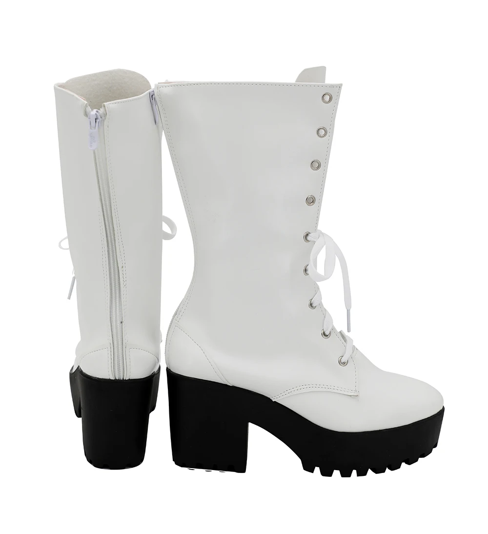 Hypnosis Mic Division Rap Battle Mr.Hc Samatoki Aohitsugi Cosplay Boots High Heel White Shoes Custom Made (3)