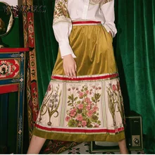 Весенне-летняя одежда для женщин, бархатная юбка с высокой талией и карманами в стиле ретро, универсальная, W875