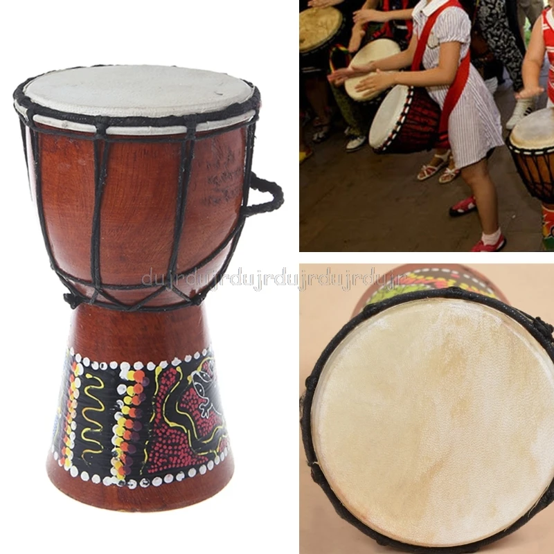4 بوصة المهنية أفريقي Djembe طبل بونغو الخشب جيدة الصوت الموسيقية أداة N06 دروبشيب