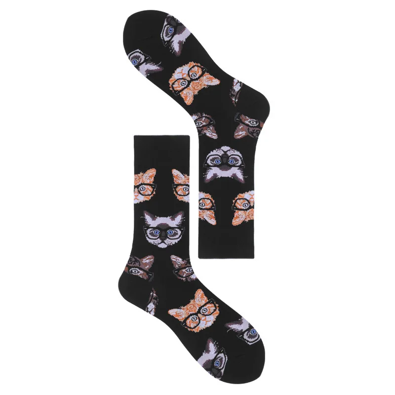 Веселые крутые мужские носки в стиле Харадзюку, хип-хоп, большие размеры, смешные мужские носки, скейтборд, живопись, Calcetines Homme Divertid - Цвет: 11