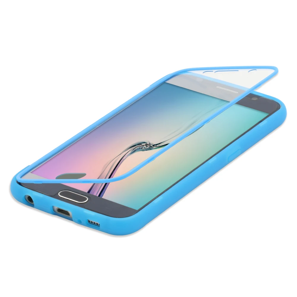 Белый журавль Сенсорный экран флип чехол для iPhone 6 S Samsung S6 S7 Edge|case for iphone|case iphone 6scase |