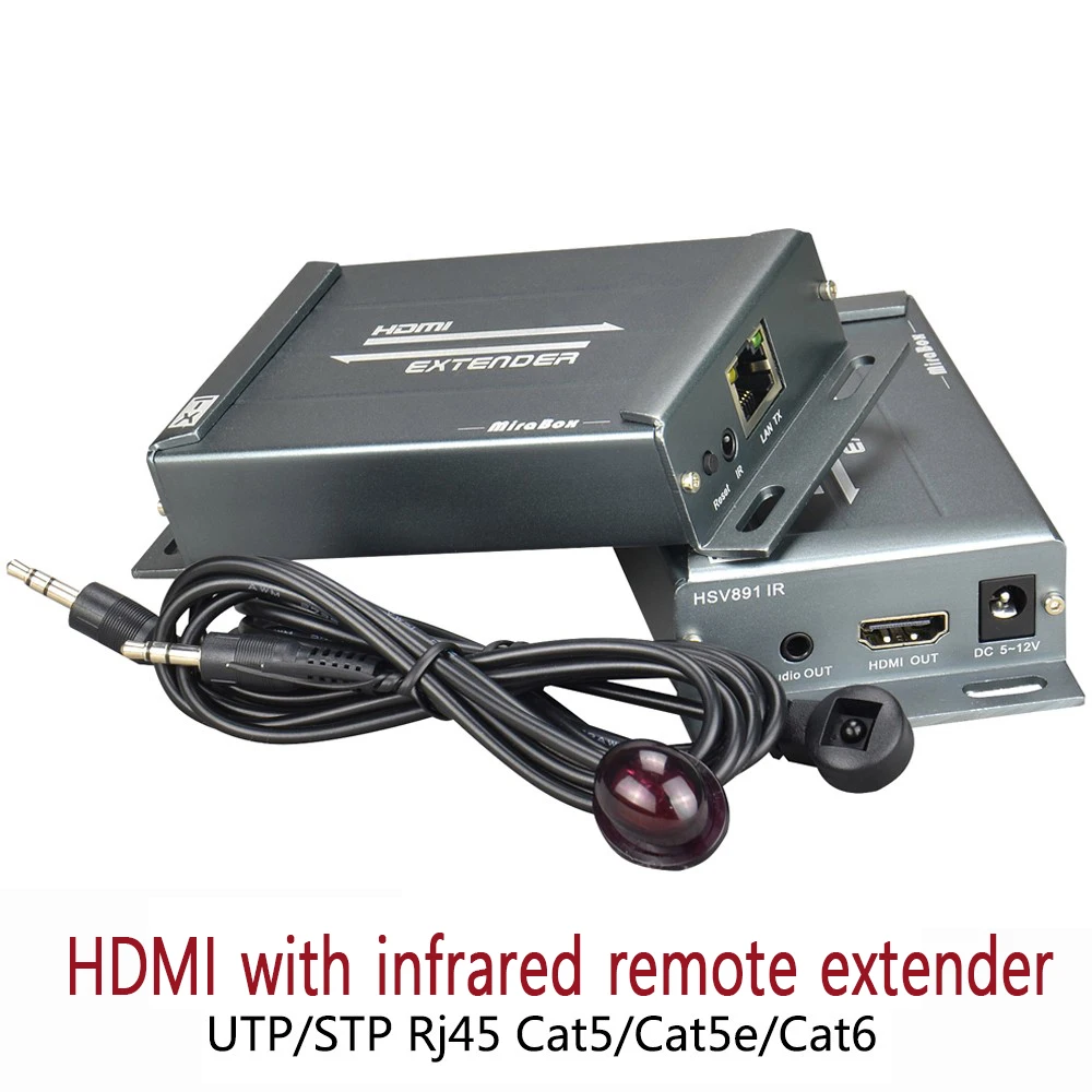 

HDMI Extender HD video single cable transmission Audio separation With IR infrared control Support one transmit multiple receive