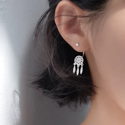 Женские Серьги dreamcatcher из 100% стерлингового серебра 925 пробы гипоаллергенный