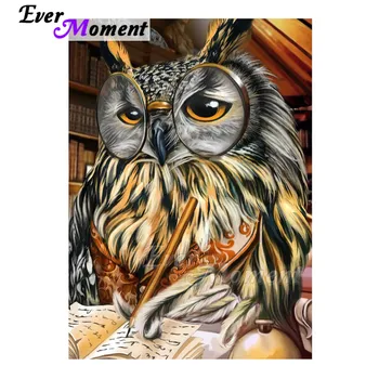 

Ever Moment Diamond Painting Full Square Drill Mosaic Cross Stitch Owl Glasses Picture Of Rhinestone Diamond Embroidery 3F1050