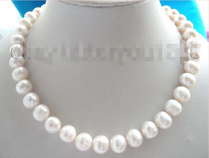 

Fast SHIPPING 18" Genuine Natural 13mm Round White Pearl Necklace! NEW (A0326)