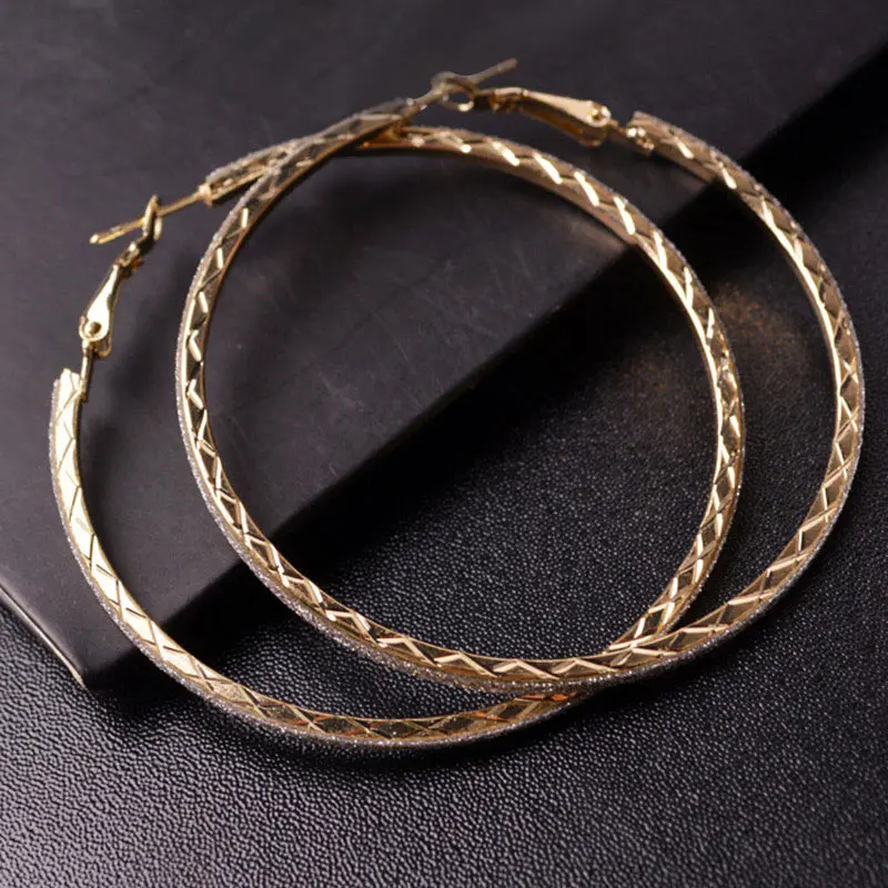 

6CM Hoop Round Earring Jewelry Diamante Rhinestone Large Ear Ring Elegant Gift For Women C980