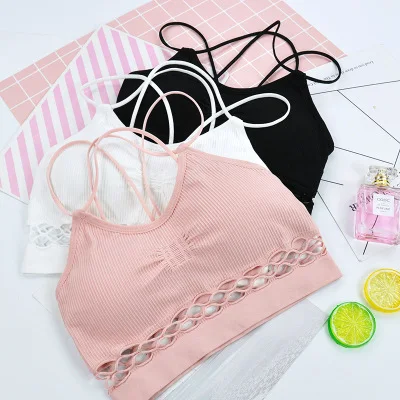 

2019 Summer Bra Sexy Back Seamless Wire Free Underwear Women Hollow Out Bras for Women Breathable Sexy Lingerie Women Bra
