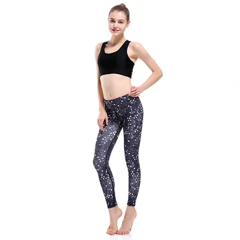 

NORMOV Fitness Women Leggings Casual High Waist Elasticity Push Up Dot Print Ankle Length Spandex Legging Workout Leggings