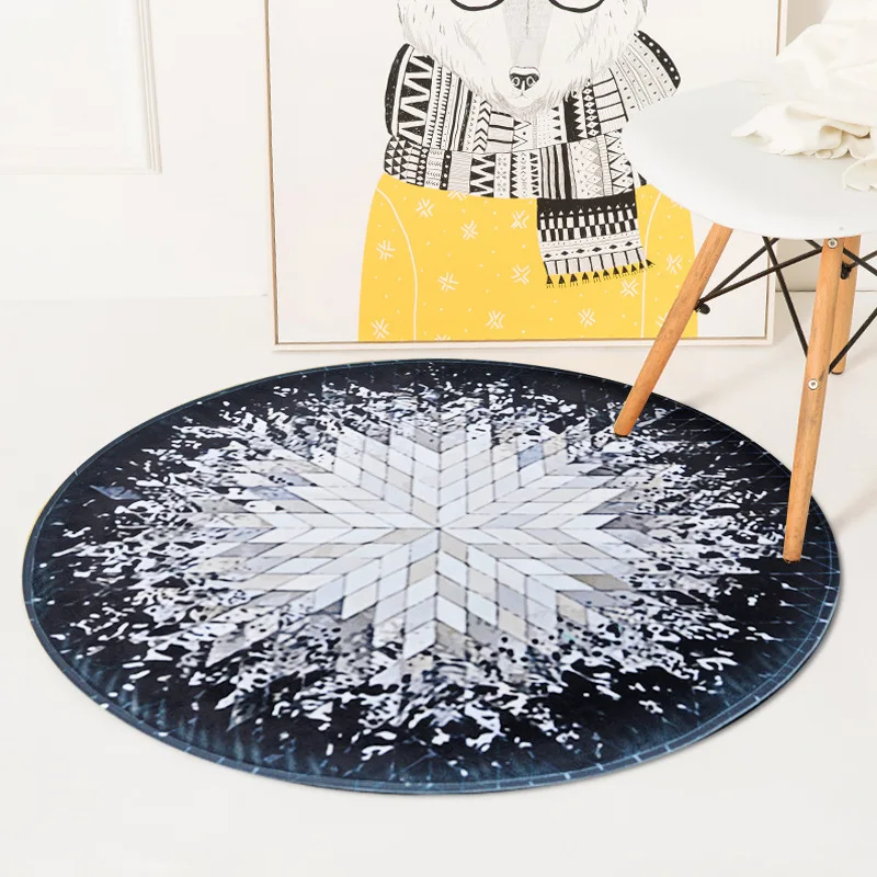 Geometric Patterns Circular Carpet Bedroom Living Room Round Floor Mat
