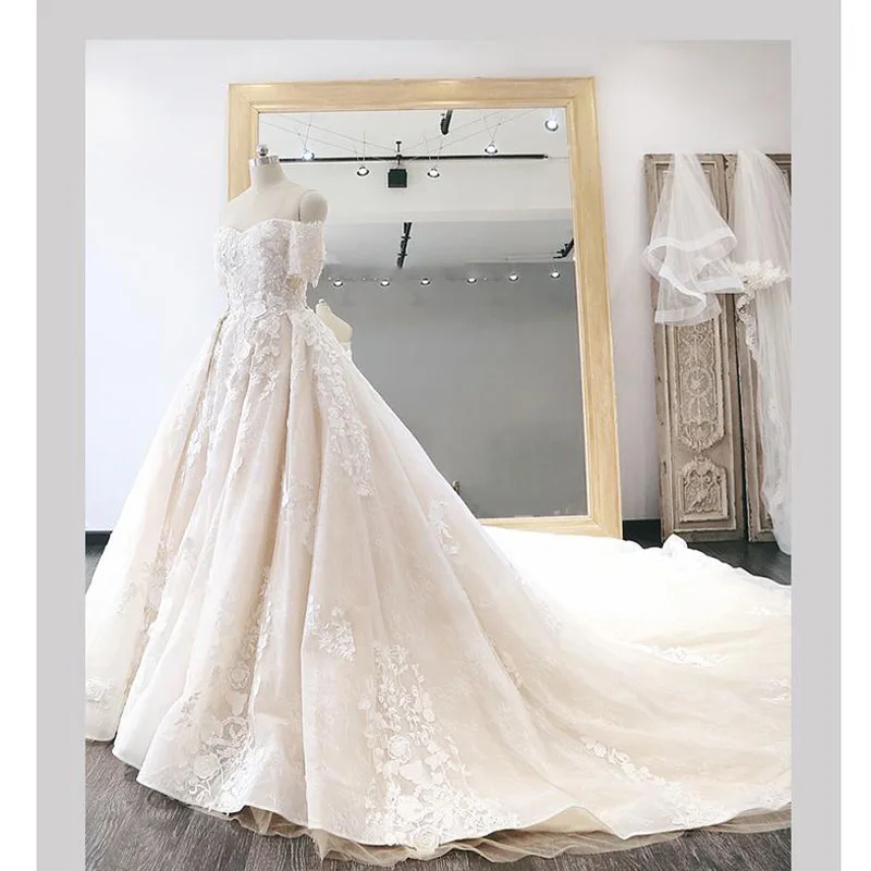 2019-real-photo-light-champagne-off-shoulder-3d-flower-wedding-dresses-luxury-bridal-gows-plus-size