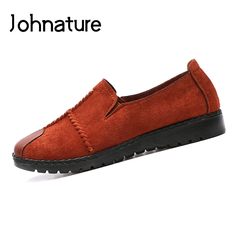 

Johnature Casual Slip-on Ladies Shoes Solid Color Round Toe 2019 New Autumn Shallow Cotton Flats Comfortable Women Shoes