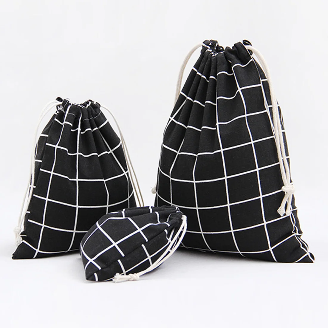 3 قطع بسيطة شبكة القطن حقيبة التخزين s الاطفال لعبة تخزين حقيبة ظهر برباط الطفل الملابس حقيبة الغسيل الأطفال غرفة المنظم