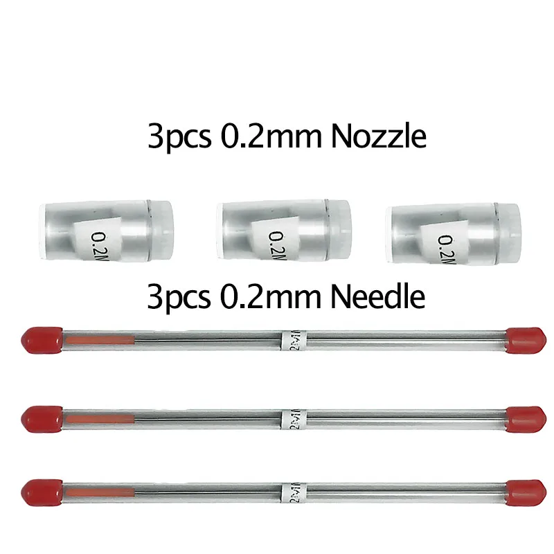 Чистая банка для краски бутылка 0,2/0,3/0,5 мм Аэрограф чистящий горшок стеклянная воздушная щетка держатель распылитель пистолет инструменты для мытья игловое сопло щетка - Цвет: 0.2mm needle kit