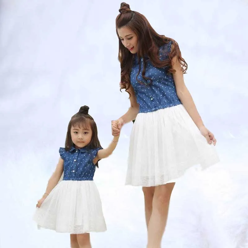

Family Matching Outfits Dress Mother Daughter Dresses 2019 Summer Family Clothing Mom and Daughter Dress for Kids and Women