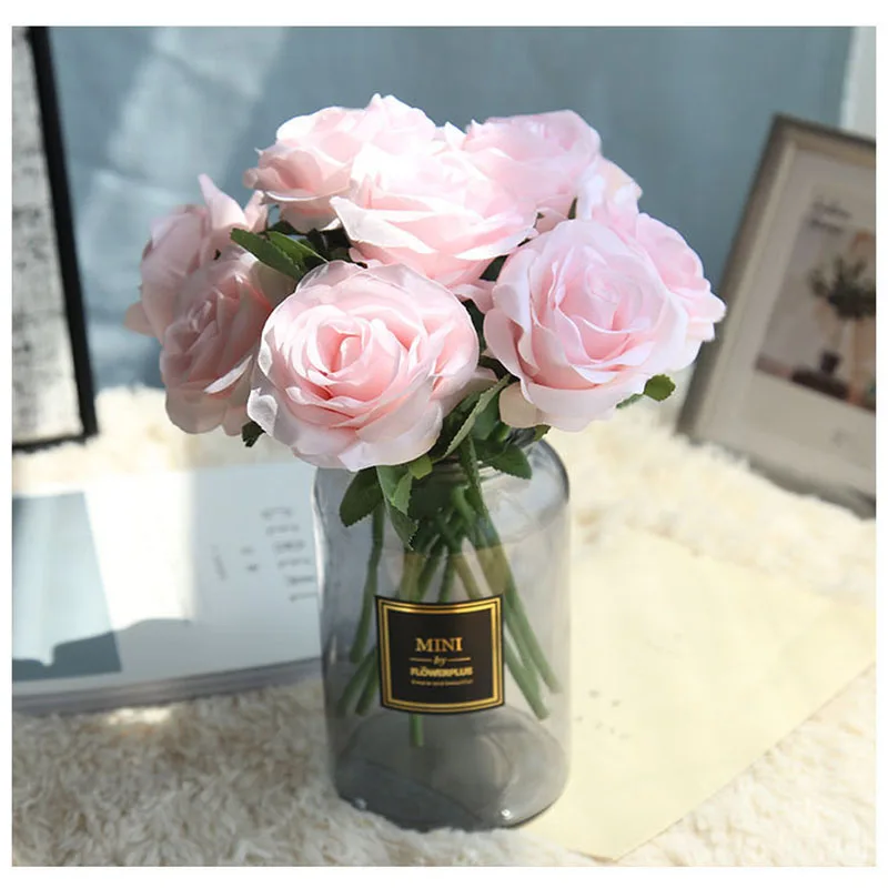 roses artificial peony flower wedding bridal bouquet  (20)