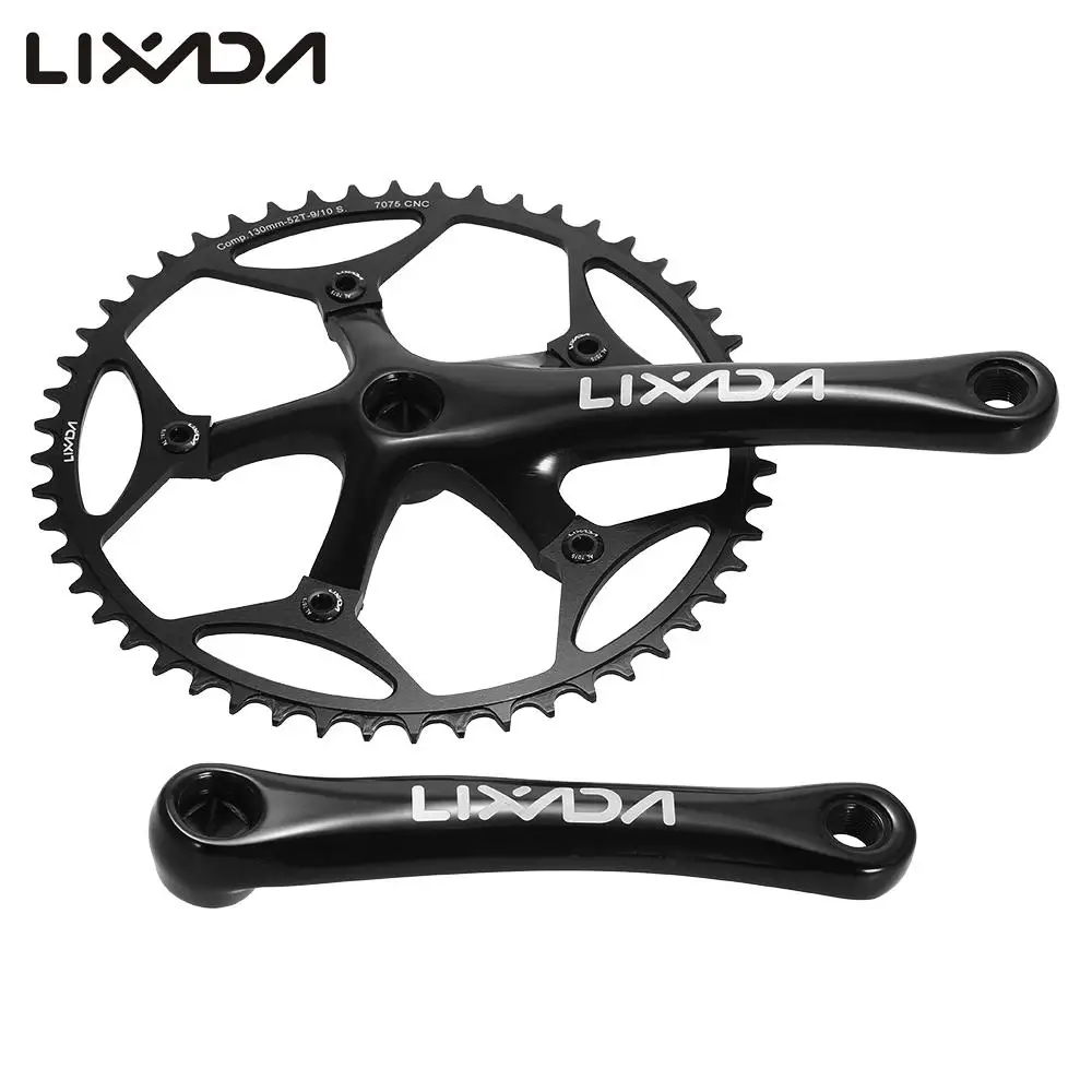 

Lixada 52 Teeth 9/10 mountain MTB bike race road track bike crankset hollow tooth plate chainring crank set modify bike part