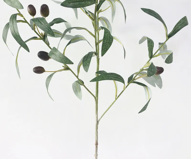 Flone Simulation Olive Branch Artificial Green Plant Leaves Artificial Flowers Branch For Home Wedding Party Decor (5)