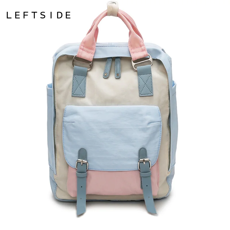 

LEFTSIDE Waterproof Nylon Large-capacity Backpack For Women 2018 New Rucksack School Backpacks For Girls Travel Bag Back Pack