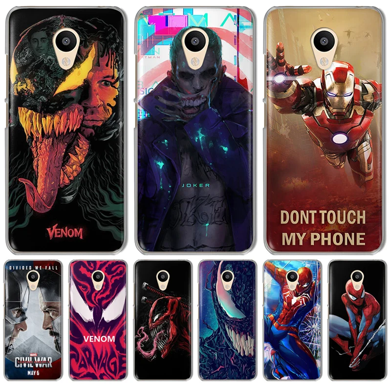 Joker venom marvel Человек-паук Железный человек для Meizu M3S M3 Note M5 M5S M5C M6 U10 U20 Pro 6 16th чехол