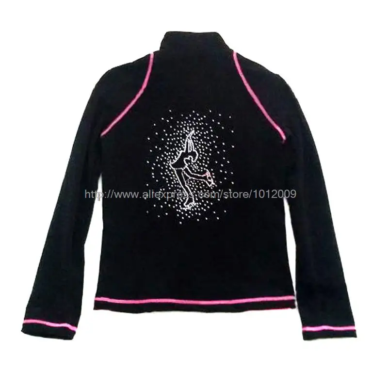 Подгонянная куртка для фигурного катания на молнии топы для девочек для женщин тренировочный соревнования Patinaje Ледовое катание теплый флис гимнастика 9