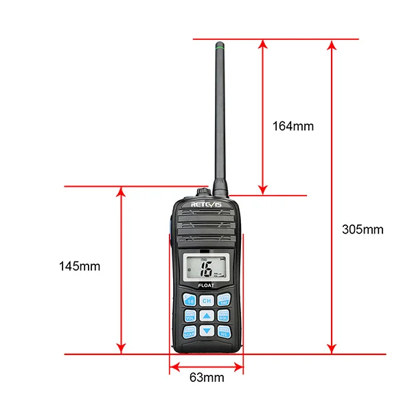 RT55 5 W Walkie Talkie IP67 Водонепроницаемый Ручной Радио УКВ морской США/международной/канадский морской Каналы погоды NOAA оповещения