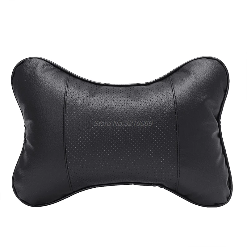 

Travel Car Auto Seat Head Neck Rest Leather Cushion Pad Head Rest Bone Pillow