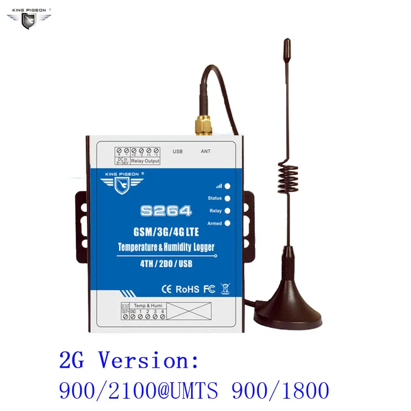 Промышленный регулятор температуры и влажности GSM/3g/4G LTE GPRS регистратор данных поддержка Modbus TCP/IP Android IOS APP S264 - Цвет: S264 2G