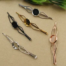 Кабошон Античная Бронза/золото/серебро/черный 12 мм коврик Винтажные заколки для волос шпильки "бобби", DIY ювелирные украшения для волос аксессуары 20шт