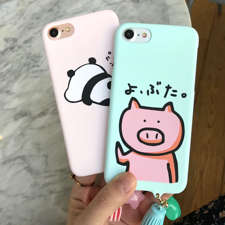Kawaii Japanese Cartoon Animal Pigs Panda Phone Case For iPhone 7 7