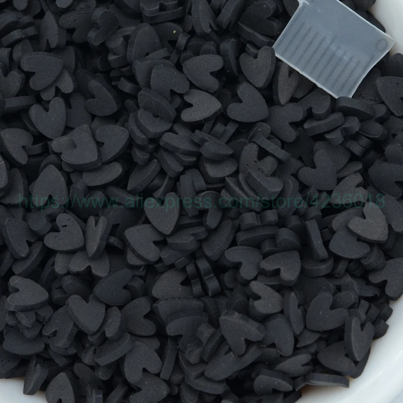 

65g/lot Colorful Clay Sprinkle for Phone Decoration,Scrapbook DIY,Crystal Mud Filling,Embellish,Black Heart shape Clay polymers