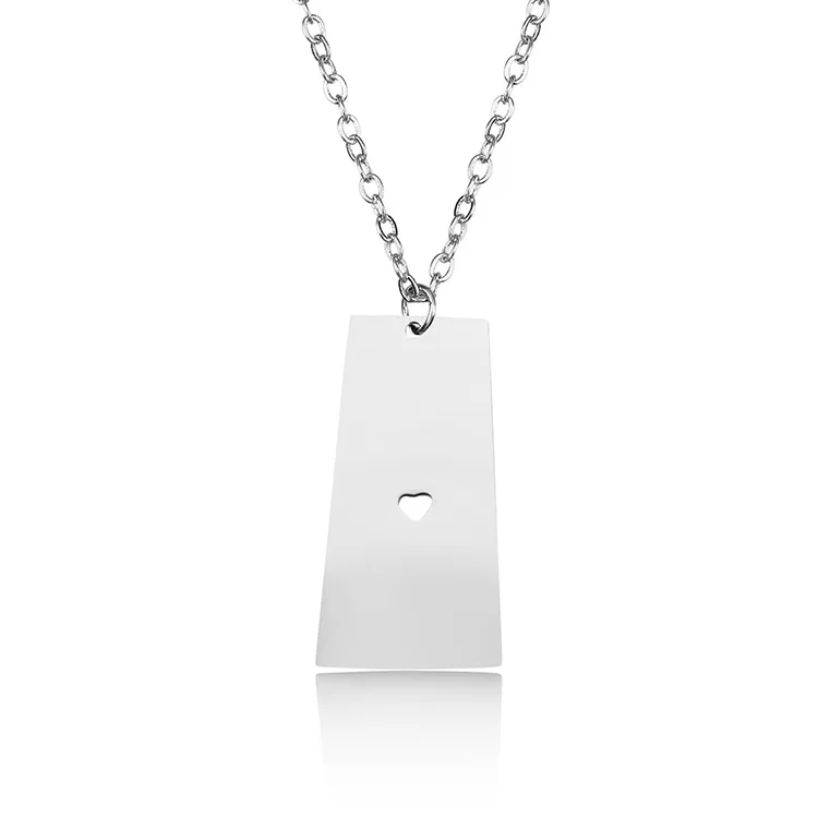 wholesale fashion Stainless Steel Canadian necklace Saskatchewan Map