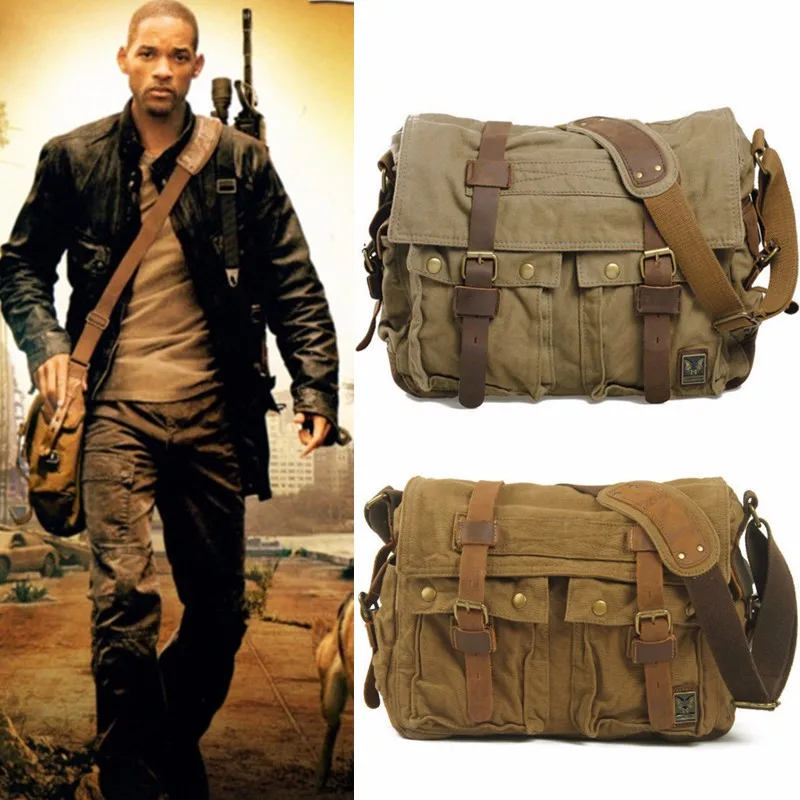Для мужчин Курьерские сумки военные Винтаж Холст Crossbody сумки ноутбук сумка дизайнер Сумки сумки на плечо