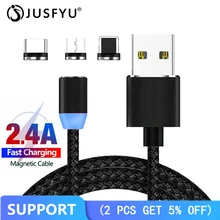 Магнитный кабель Micro USB для iPhone 6 7 8 X Xiaomi Android кабель Micro USB Магнитная Зарядка для samsung S9 type C зарядный провод