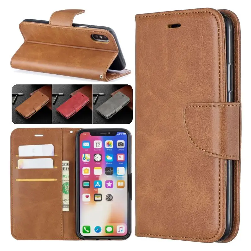

Luxury Leather Phone Case For Xiaomi Poco F1 A2 Lite Redmi 5 Plus 6 Pro 6A Note 4 4X 5A Y1 Retro Wallet Case Lambskin Capa DP07F