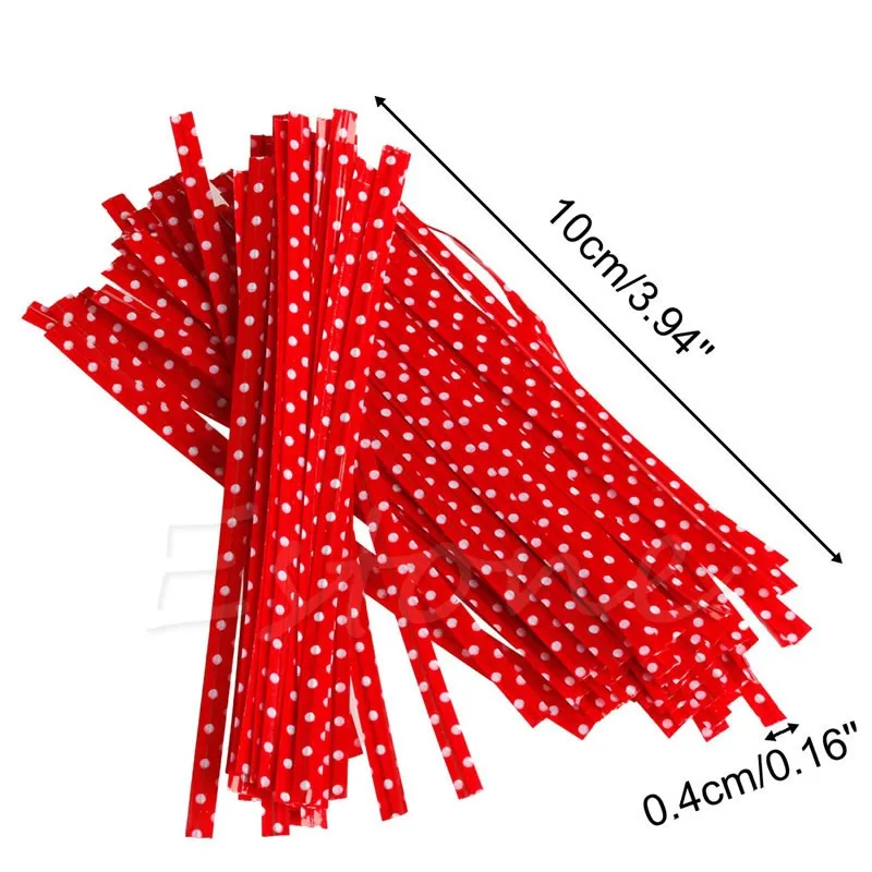100 шт. " Твист Галстуки Для Свадьба Вечерние для выпечки печенья конфеты целлофановые мешочки Высота каблука 10 см