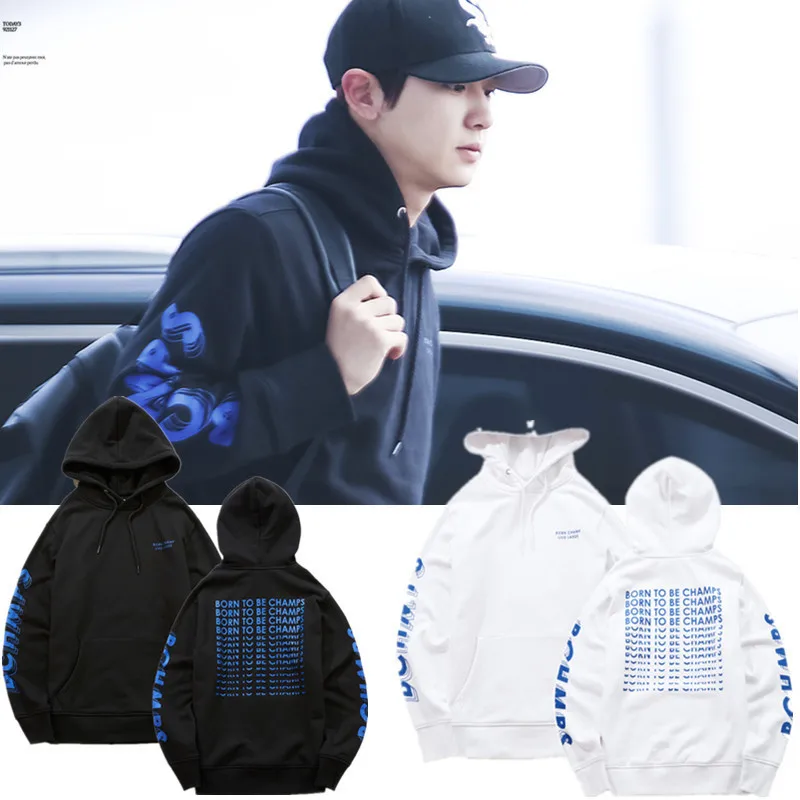 Толстовки с капюшоном kpop exo CHANYEOL Street beat Same paragraph для мужчин и женщин трендовые